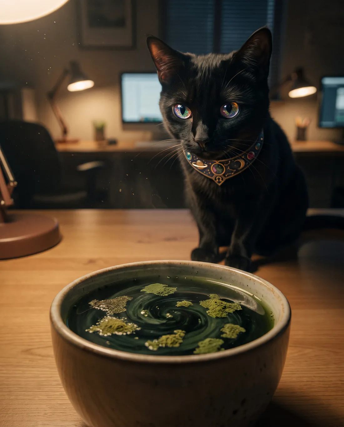 沼茶を前にしたヤマ